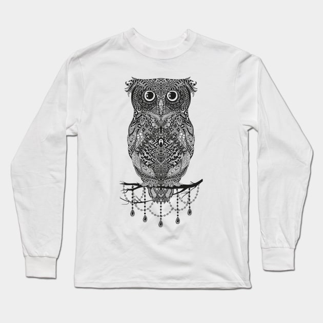 Owl with Jewelry Long Sleeve T-Shirt by OzInke